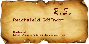 Reichsfeld Sándor névjegykártya
